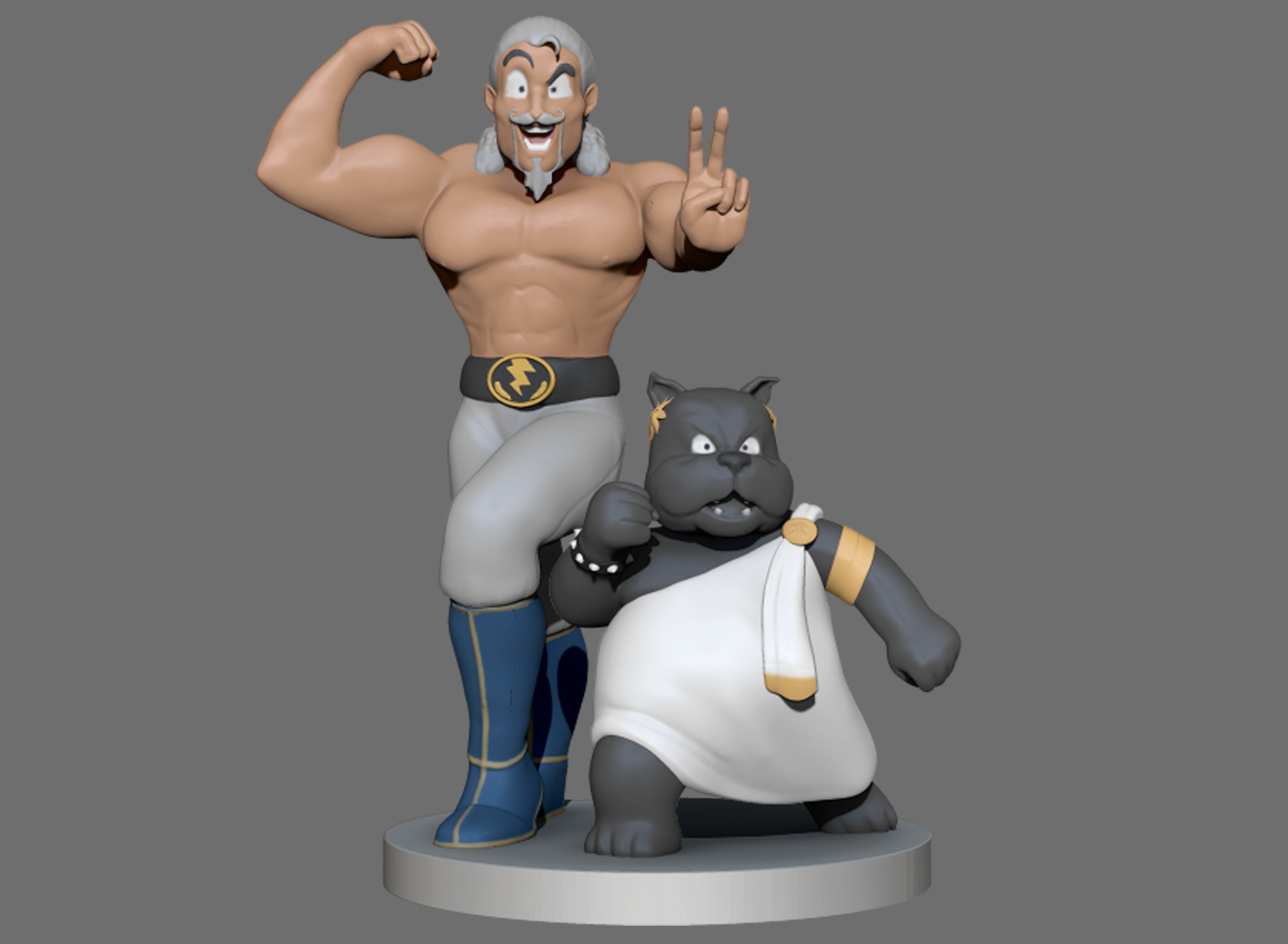 Zeus and Dog-3D print Statue 3D print model 3D print model_3