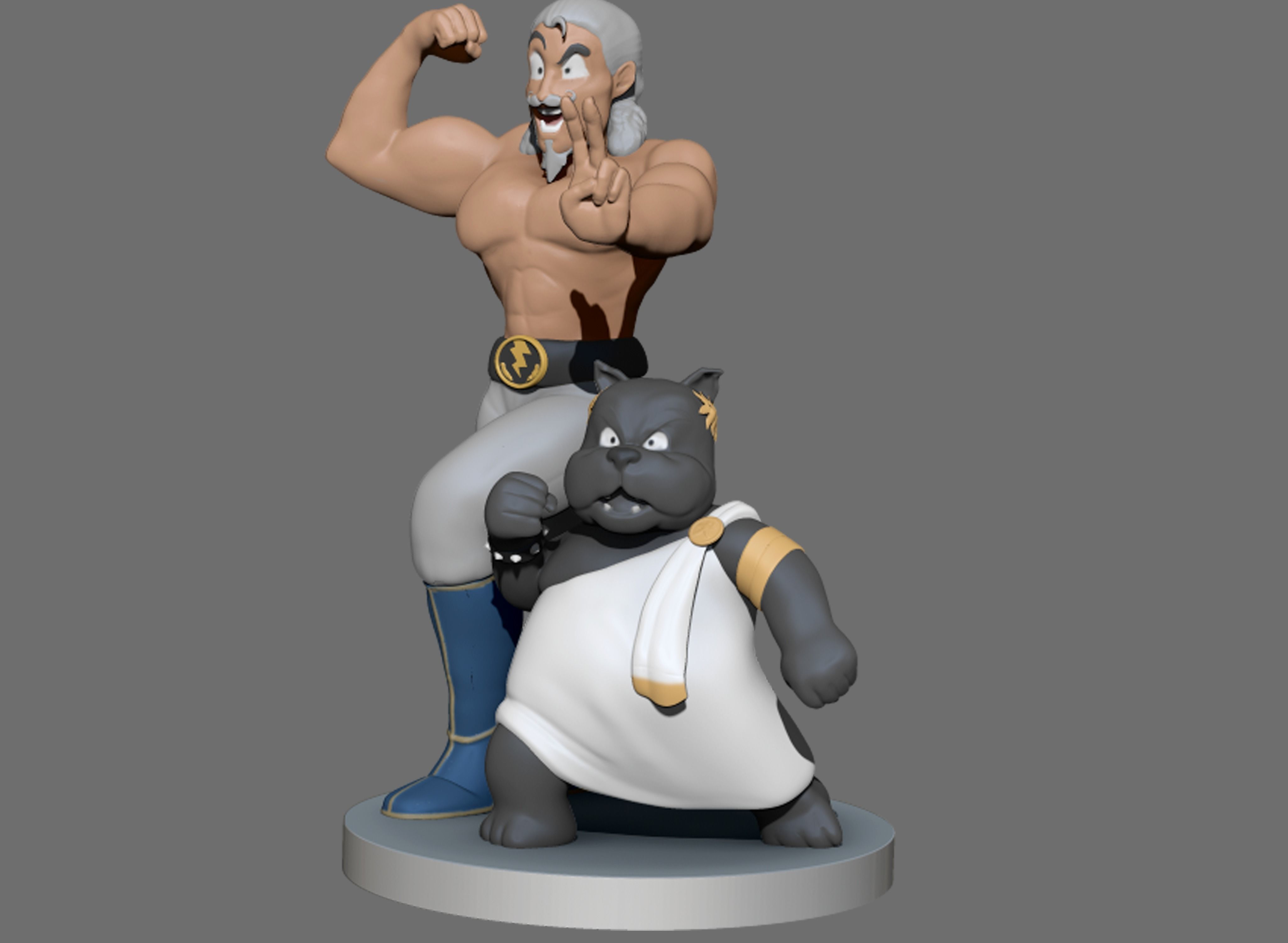 Zeus and Dog-3D print Statue 3D print model 3D print model_2