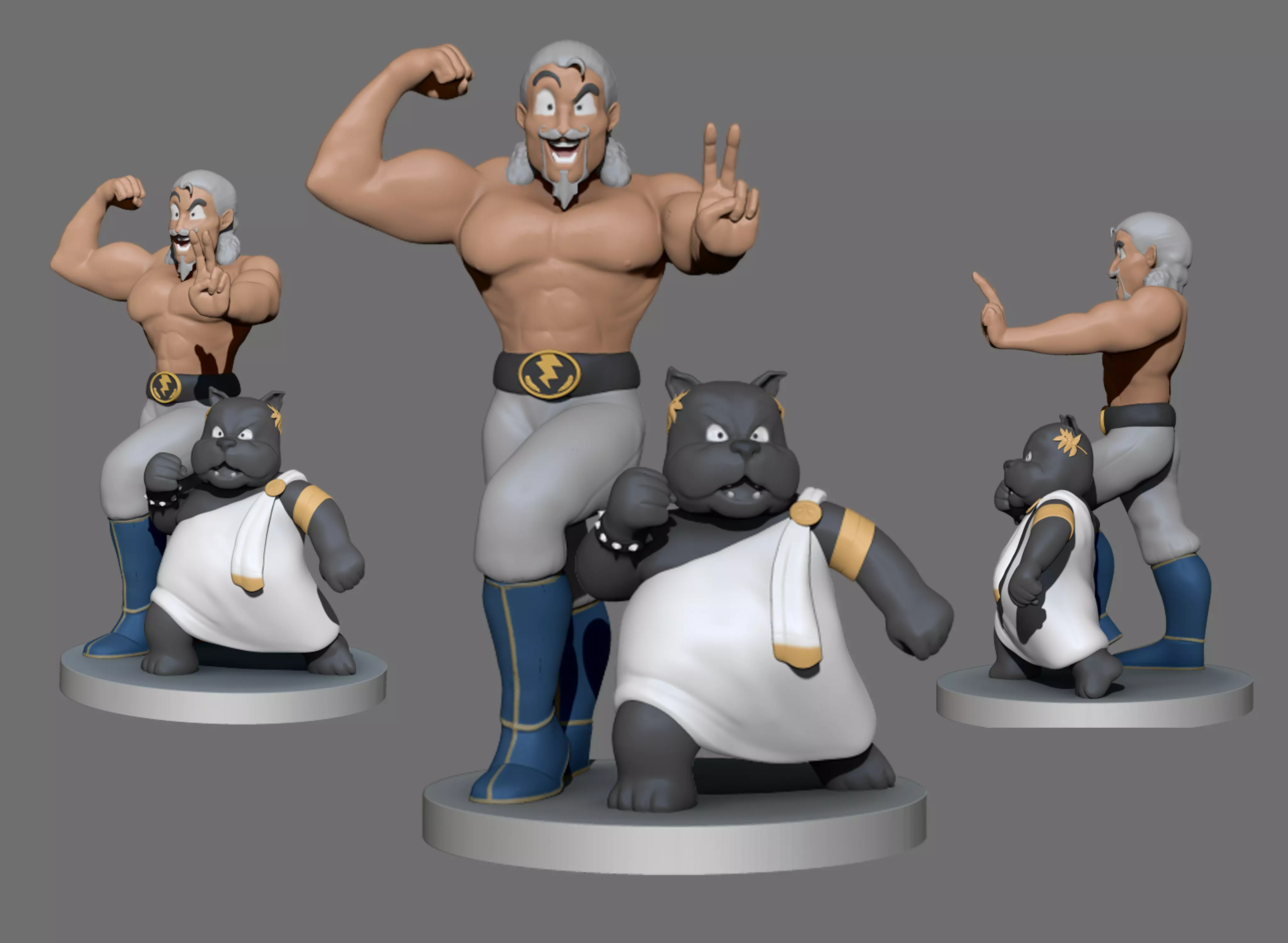 Zeus and Dog-3D print Statue 3D print model 3D print model_0