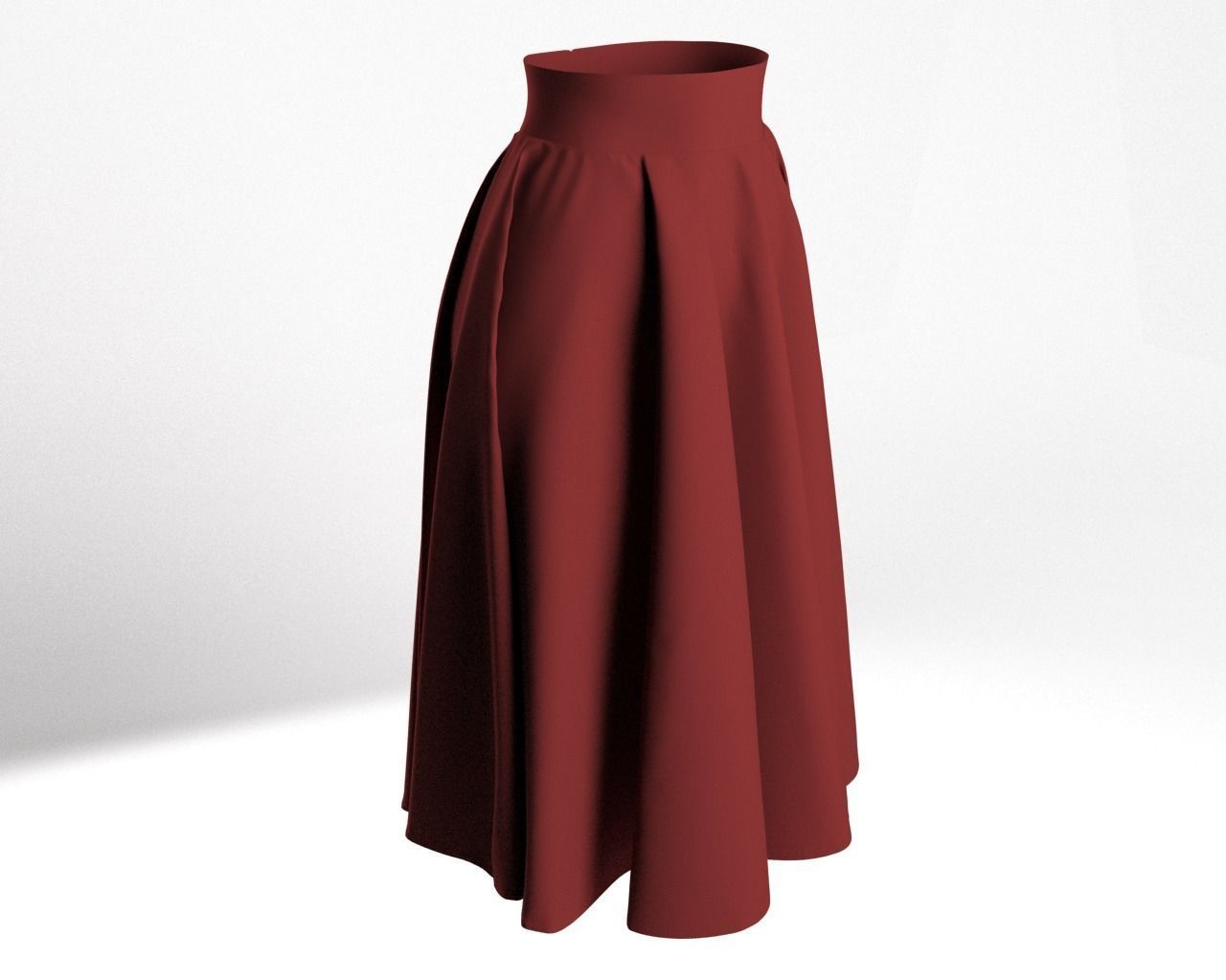 Stylish Designer Women Circle Skirt 3D model 3D model_2