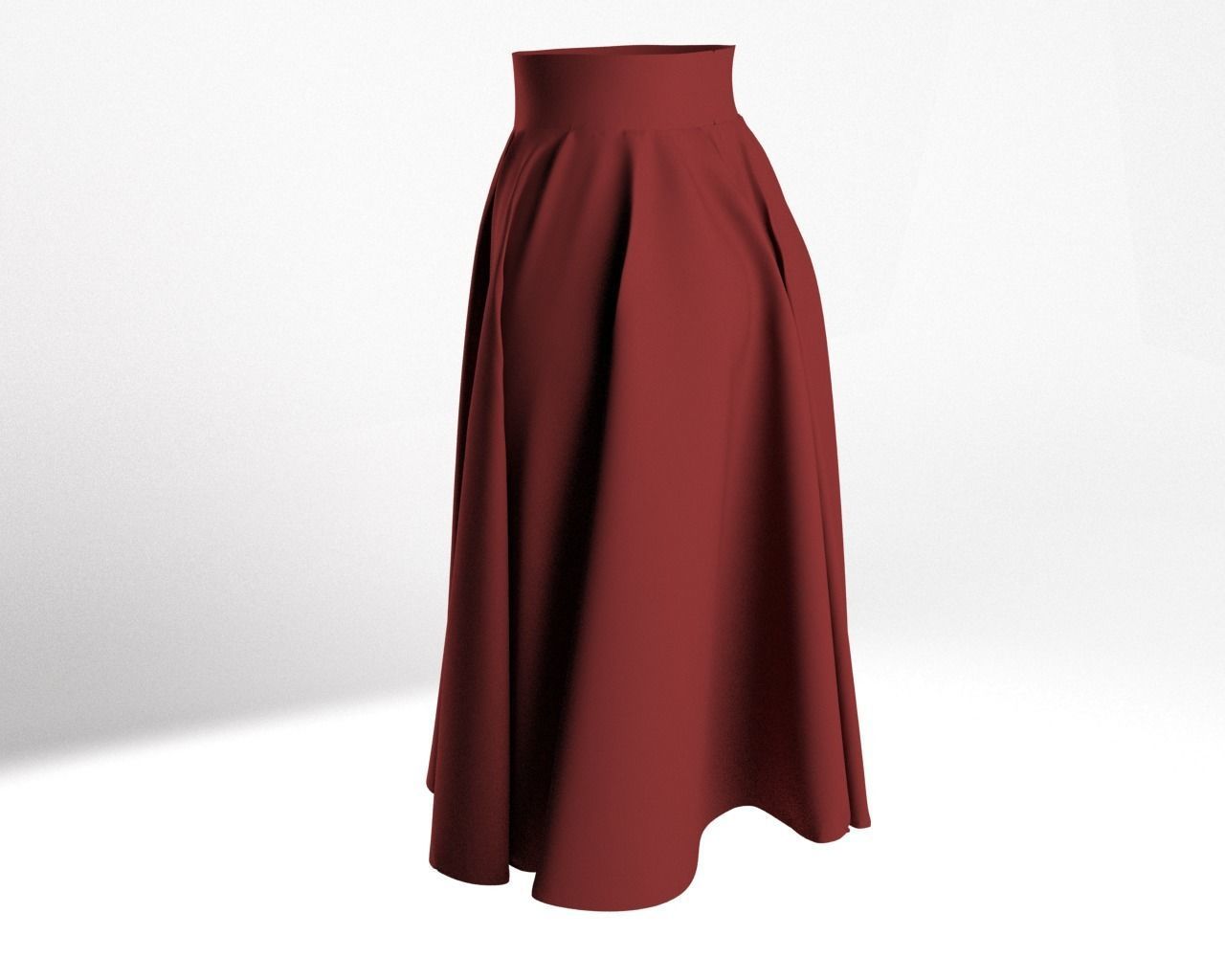 Stylish Designer Women Circle Skirt 3D model 3D model_5