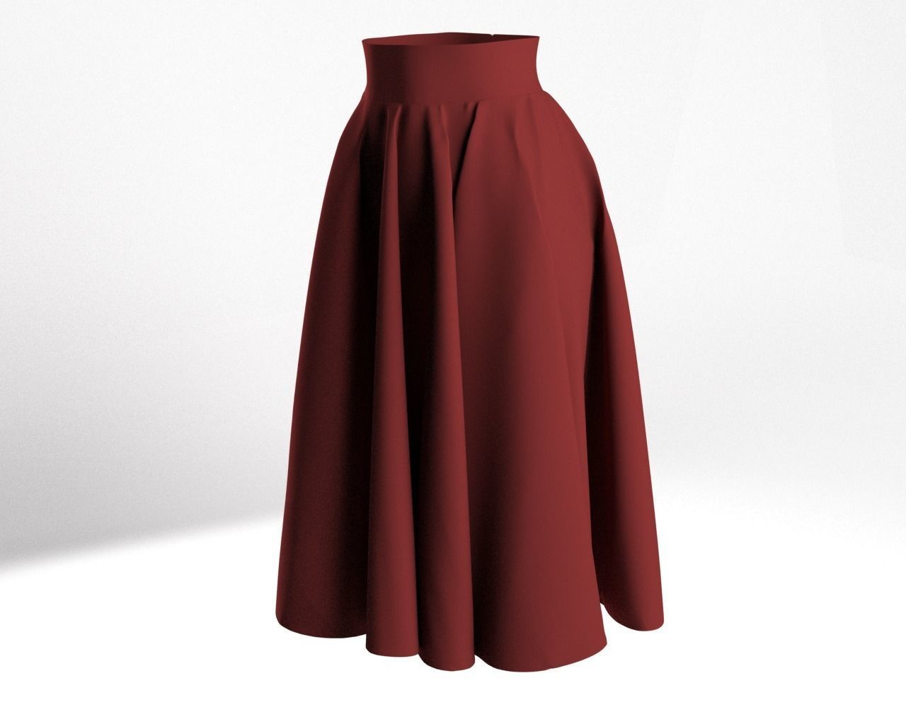 Stylish Designer Women Circle Skirt 3D model 3D model_6
