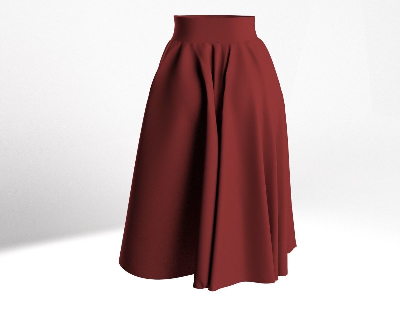 Stylish Designer Women Circle Skirt 3D model 3D model_4