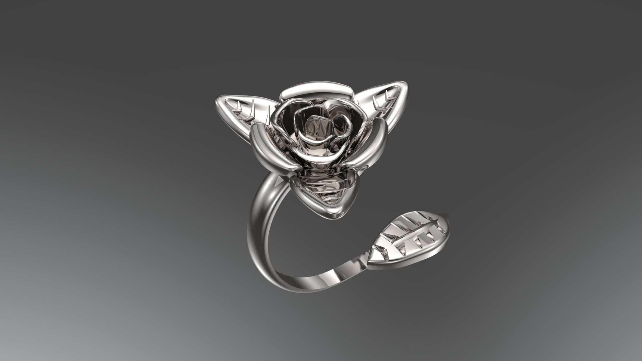 Ring rose 3D print model 3D print model_1