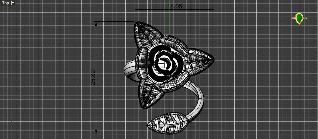 Ring rose 3D print model 3D print model_5