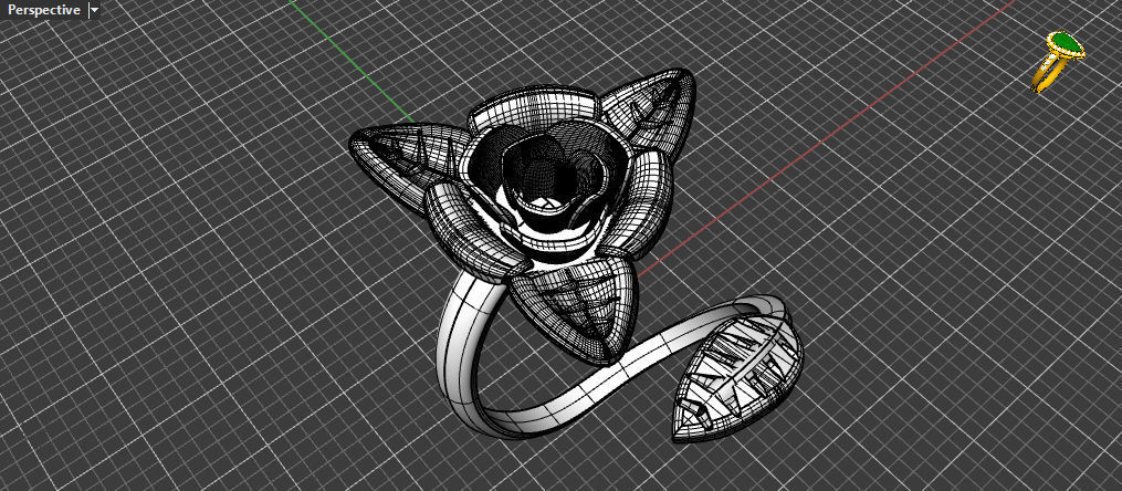 Ring rose 3D print model 3D print model_3