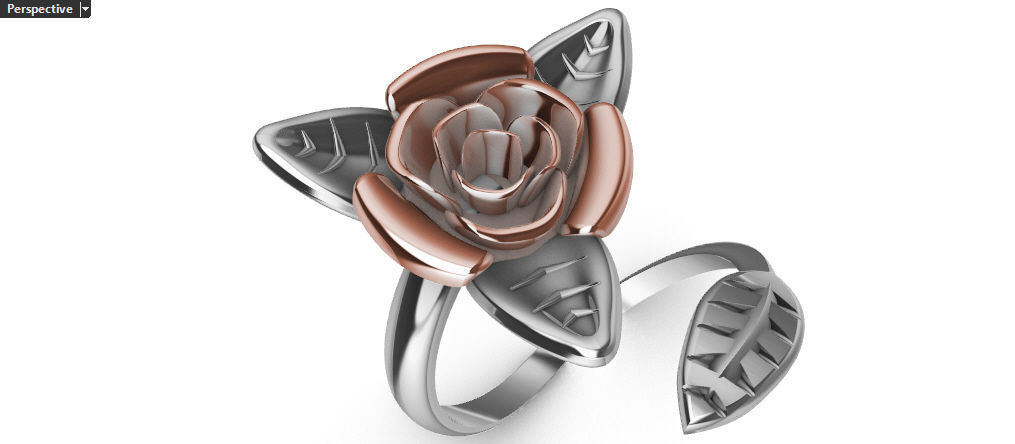 Ring rose 3D print model 3D print model_4