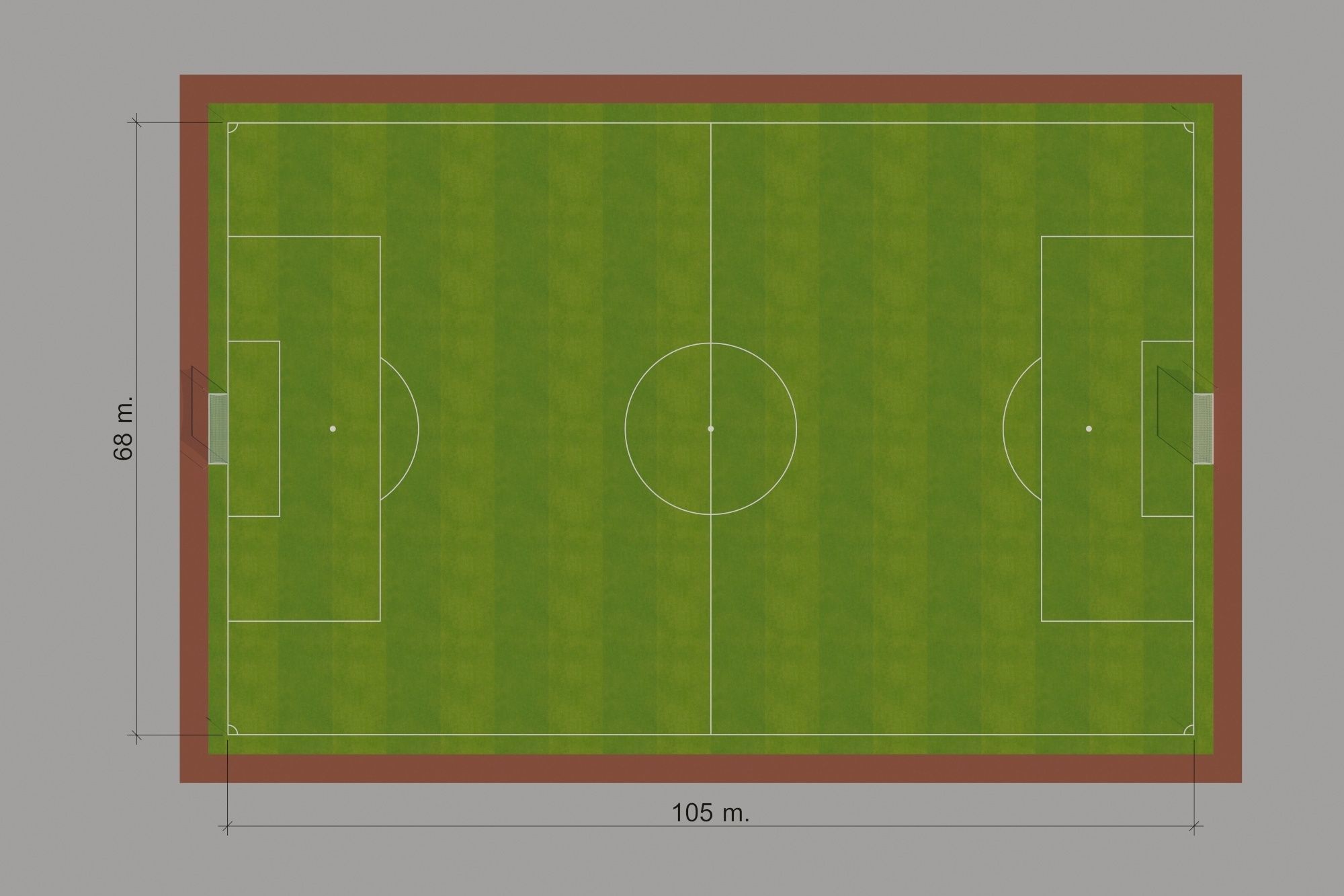 FIFA Standard Football Field Low-poly 3D model_8