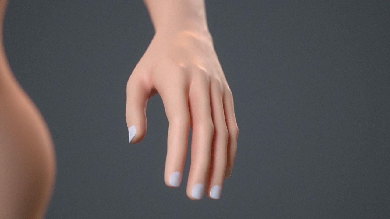 New Stylized Female Base Mesh 3D model_2