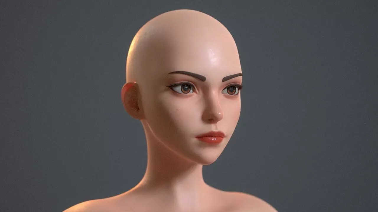 New Stylized Female Base Mesh 3D model_0
