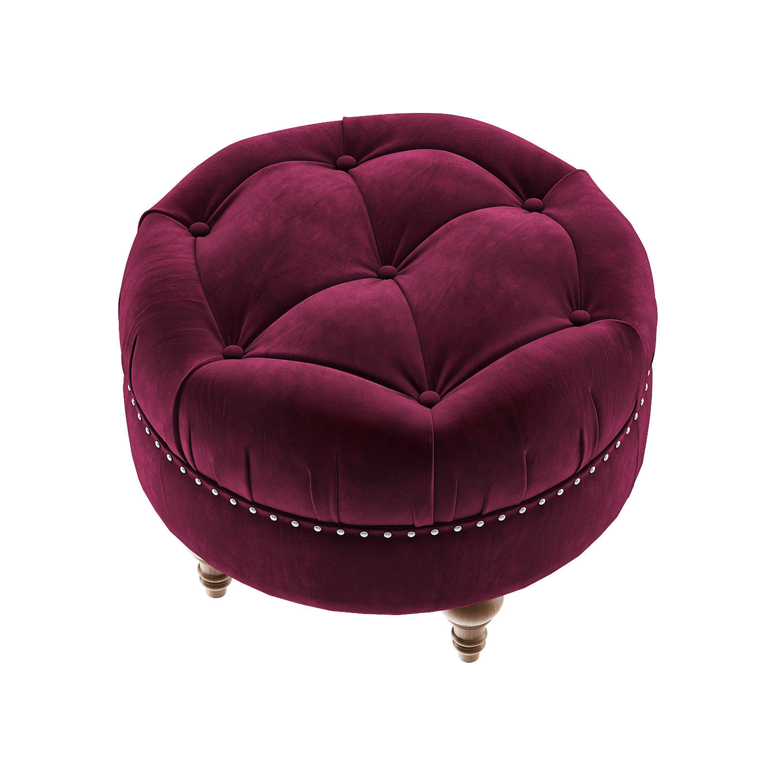 LA ROSA Tufted Accent Armchair with Ottoman 3D model_8