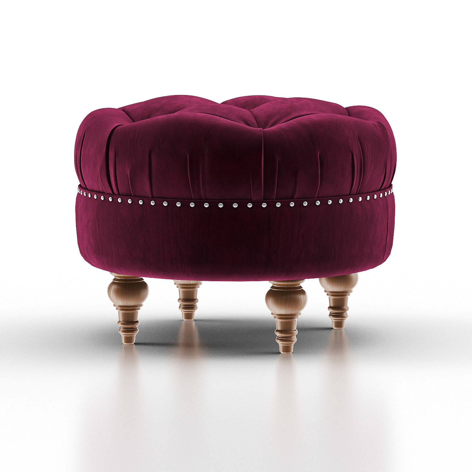 LA ROSA Tufted Accent Armchair with Ottoman 3D model_7