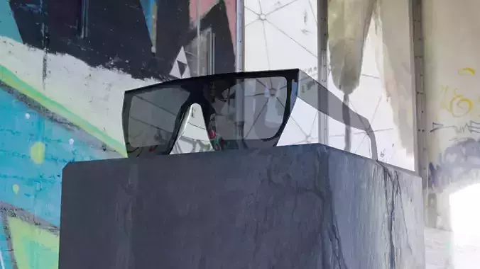 Sunglasses Low Poly pair of on concrete block