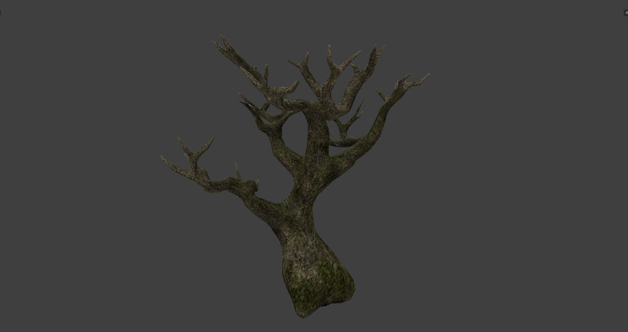 Low poly pbr spooky trees Low-poly 3D model_7
