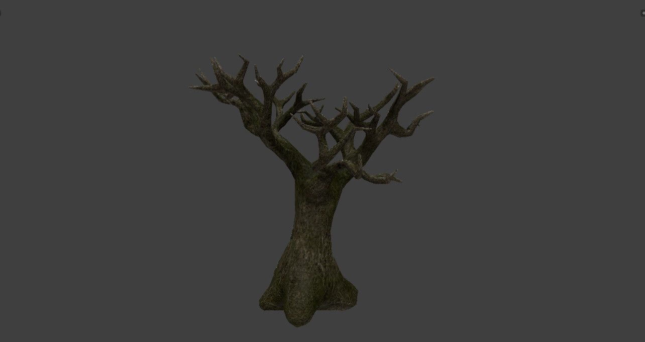 Low poly pbr spooky trees Low-poly 3D model_6