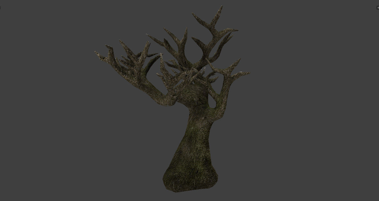Low poly pbr spooky trees Low-poly 3D model_5