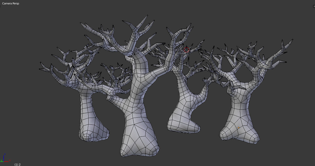 Low poly pbr spooky trees Low-poly 3D model_8