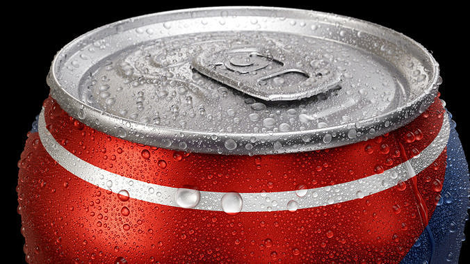 Standard 330ml Beverage Can with Dense Water Drops 3D model 7