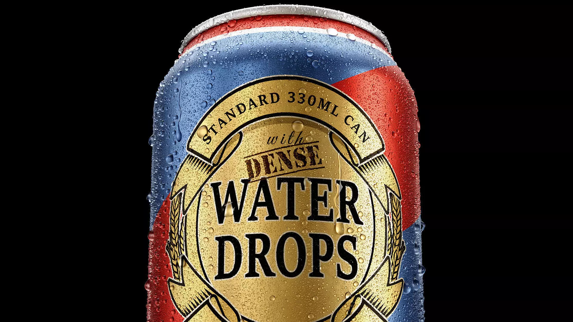 Standard 330ml Beverage Can with Dense Water Drops 3D model_0