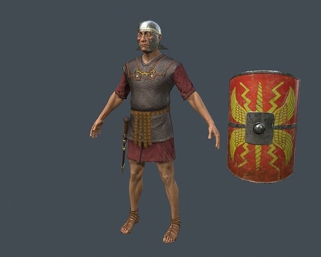 Roman Soldier 3D Model - Game Ready  Low-poly 3D model