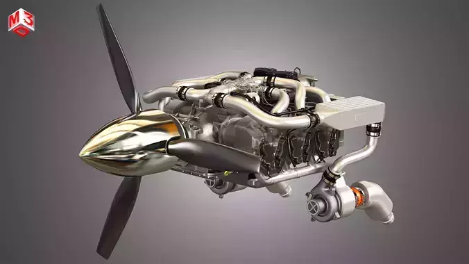 Continental IO 550 Aircraft Engine 3D model