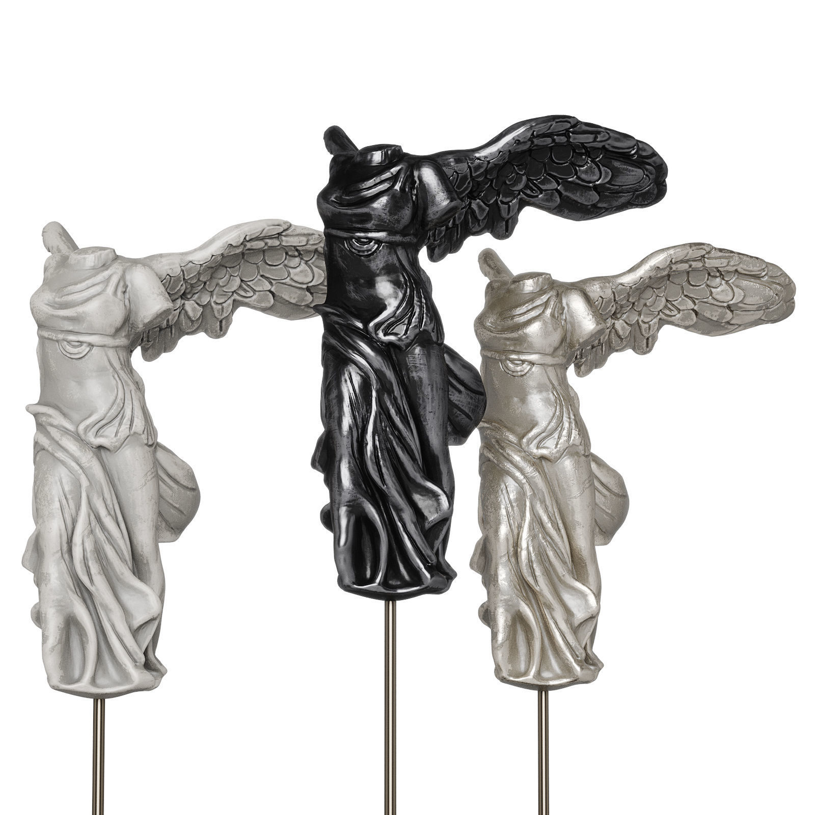 La Victoire de Samothrace statuette set Low-poly 3D model_2