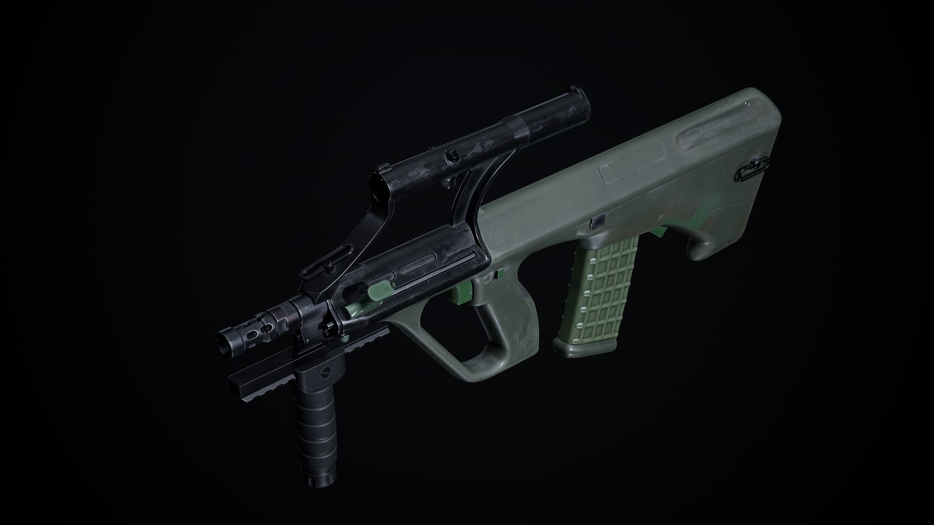 Steyr Aug A1-A3-Para Variants Low-poly 3D model_16