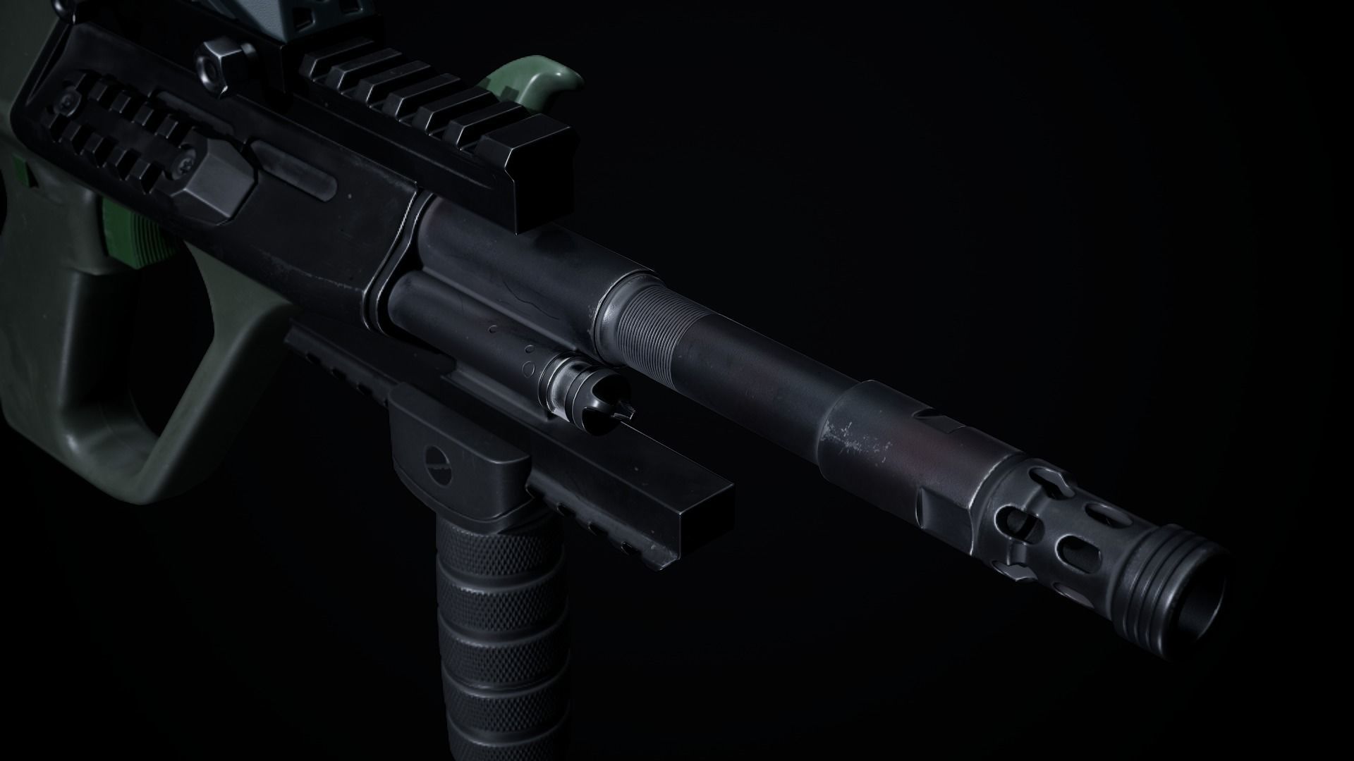 Steyr Aug A1-A3-Para Variants Low-poly 3D model_5