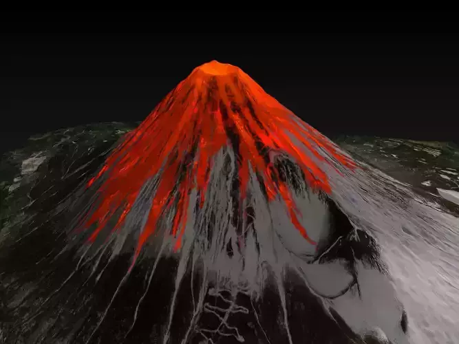 Lava Volcano Eruption 3D model