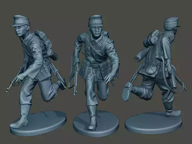 German soldier ww2 run G3 3D print model