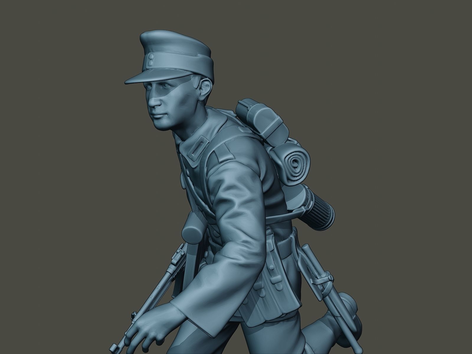 German soldier ww2 run G3 3D print model_17