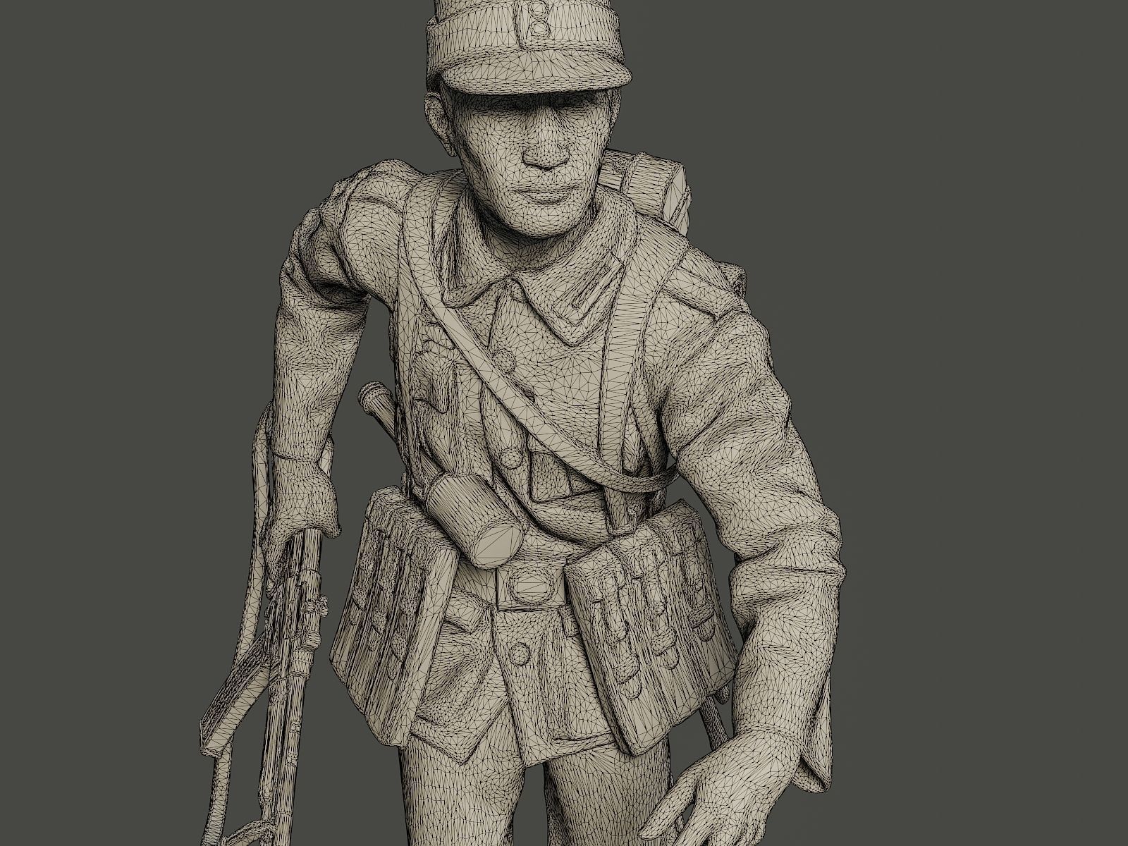 German soldier ww2 run G3 3D print model_11