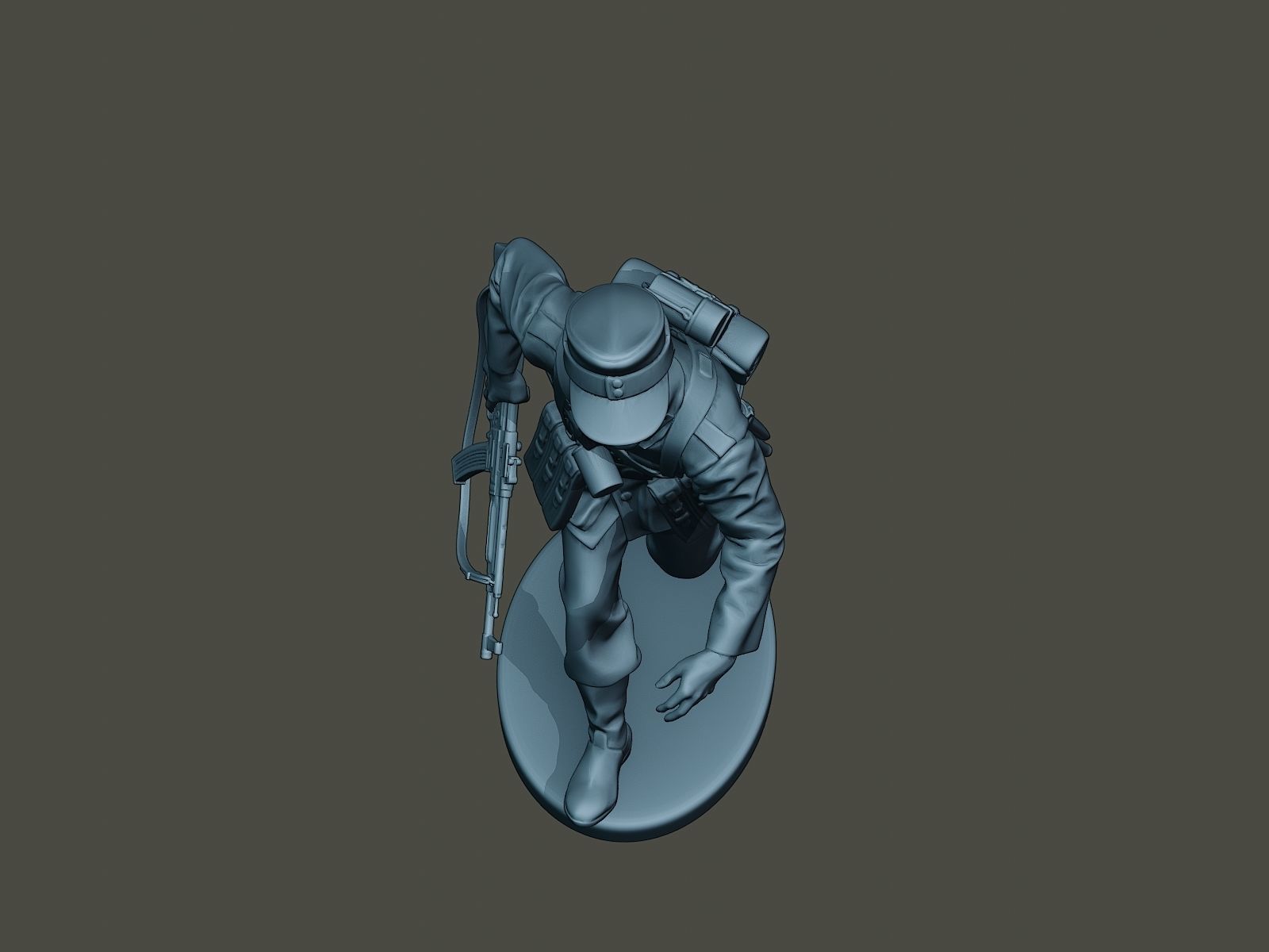 German soldier ww2 run G3 3D print model_13