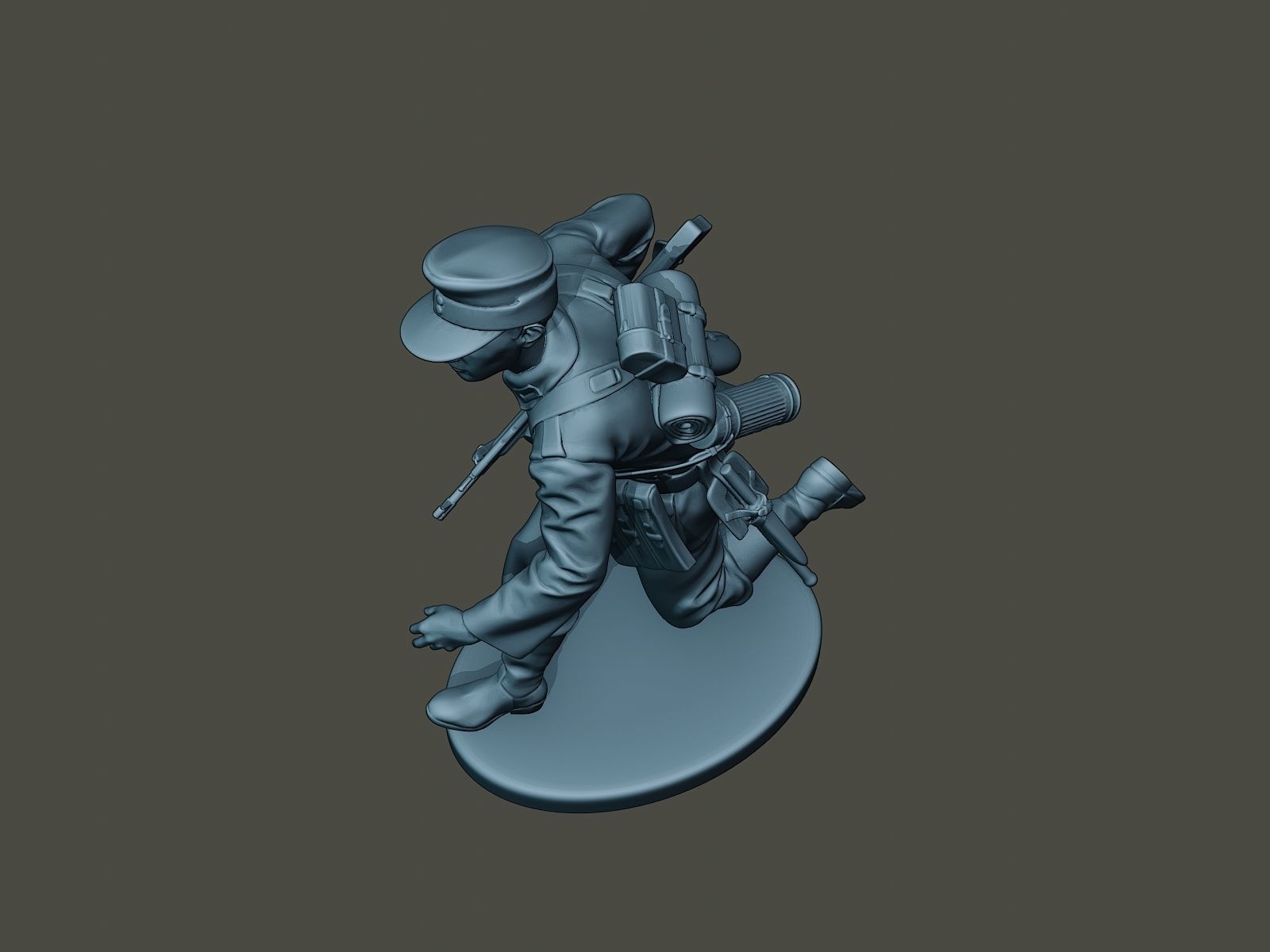 German soldier ww2 run G3 3D print model_14