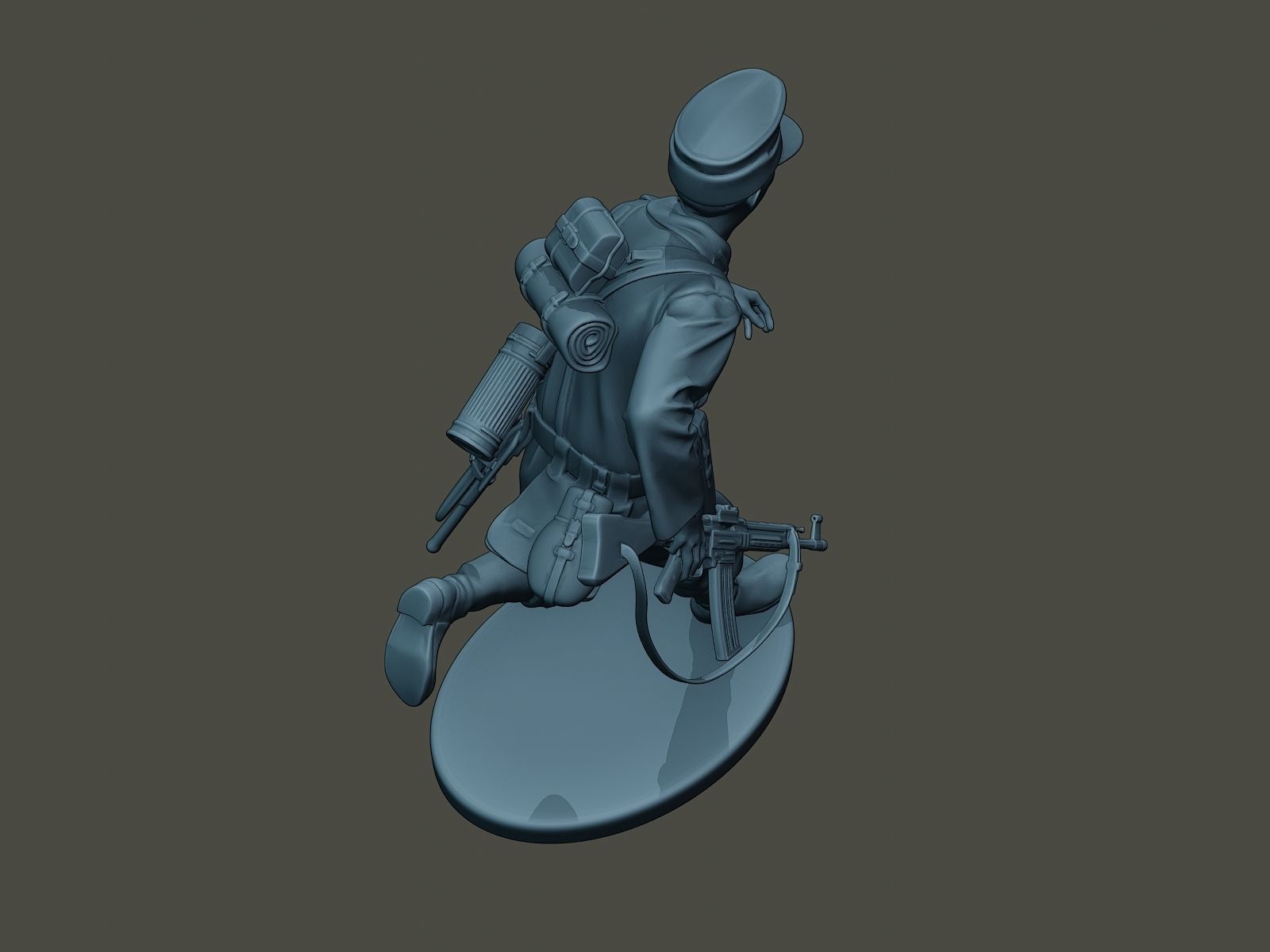 German soldier ww2 run G3 3D print model_21