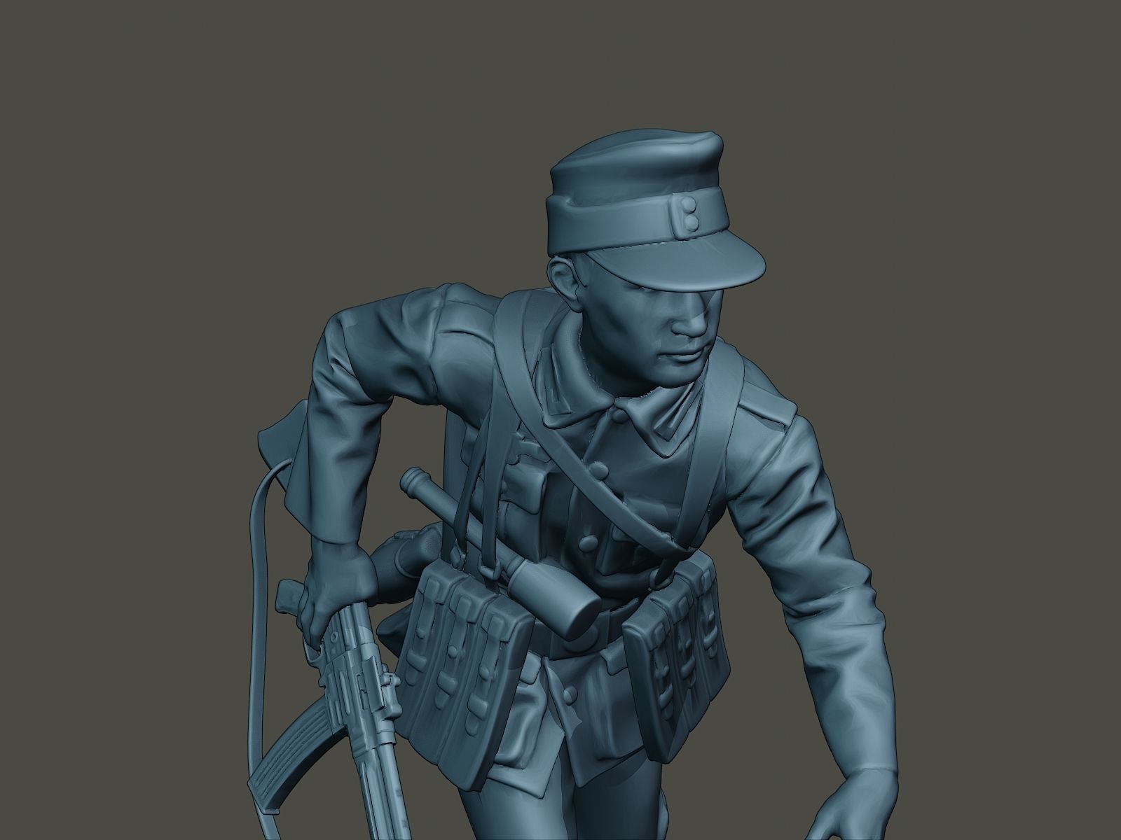 German soldier ww2 run G3 3D print model_18