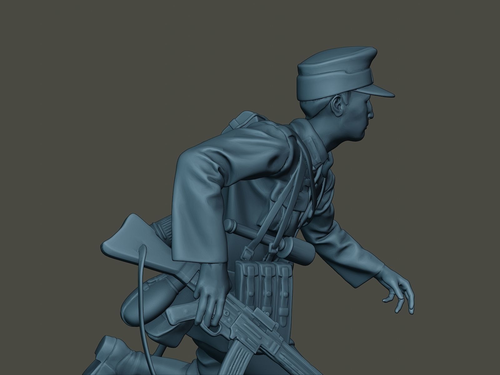 German soldier ww2 run G3 3D print model_19