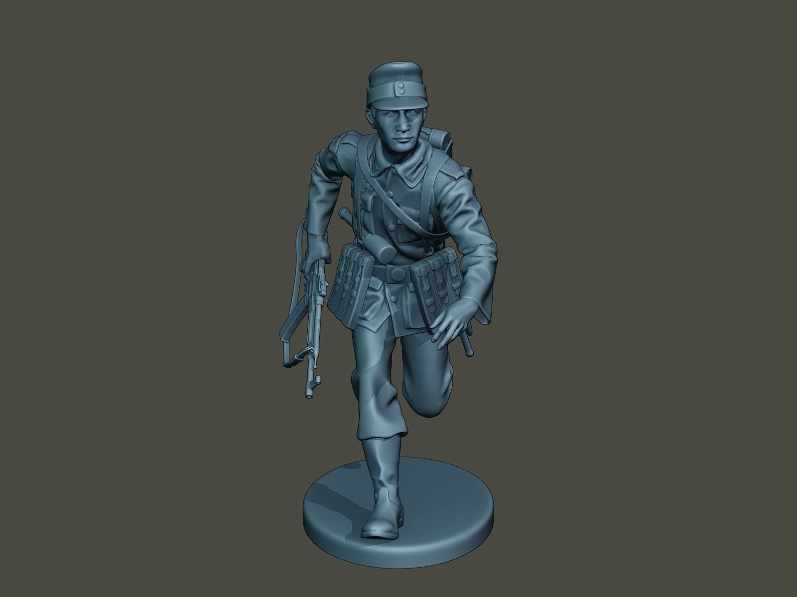 German soldier ww2 run G3 3D print model_10
