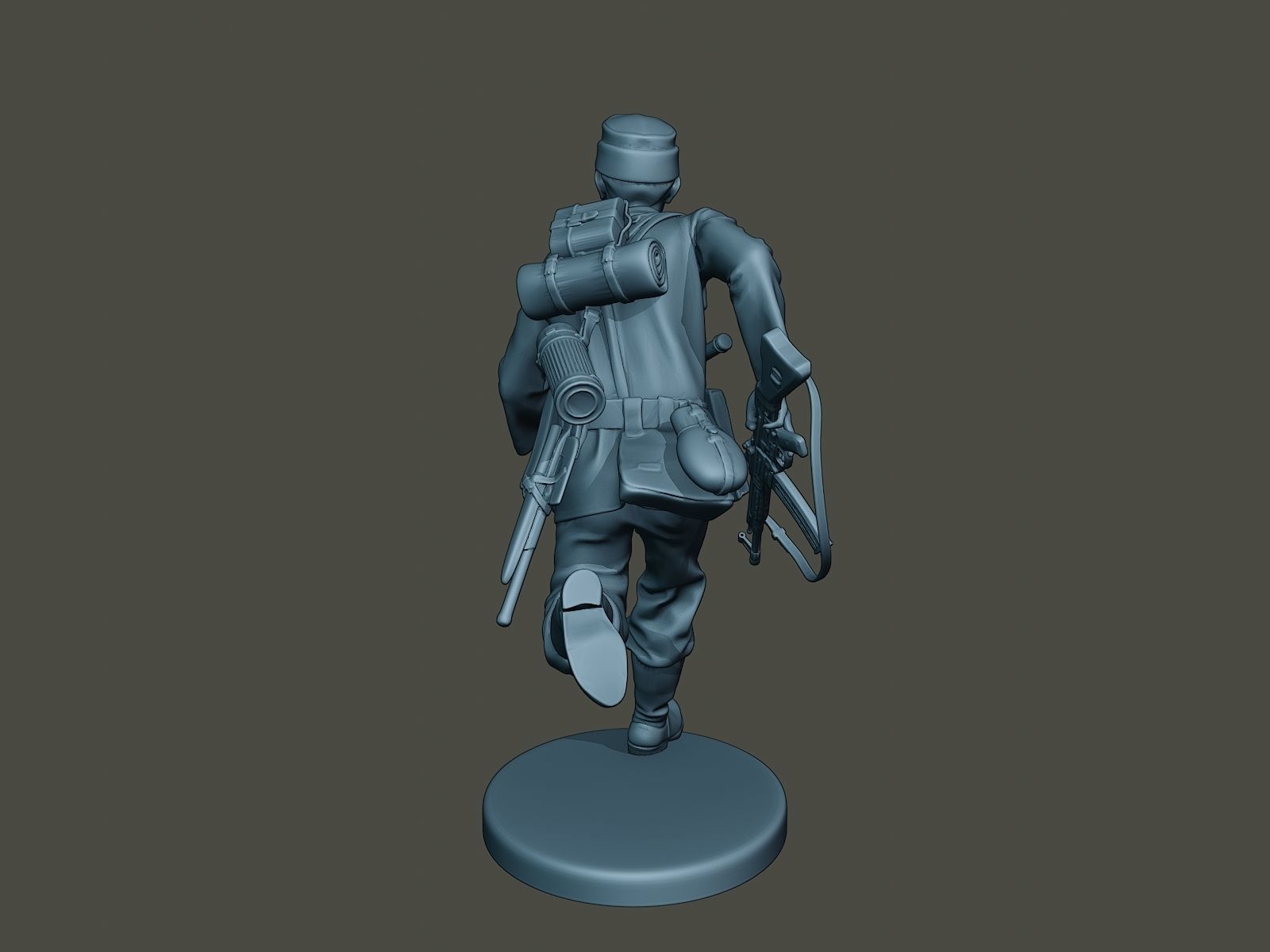 German soldier ww2 run G3 3D print model_5