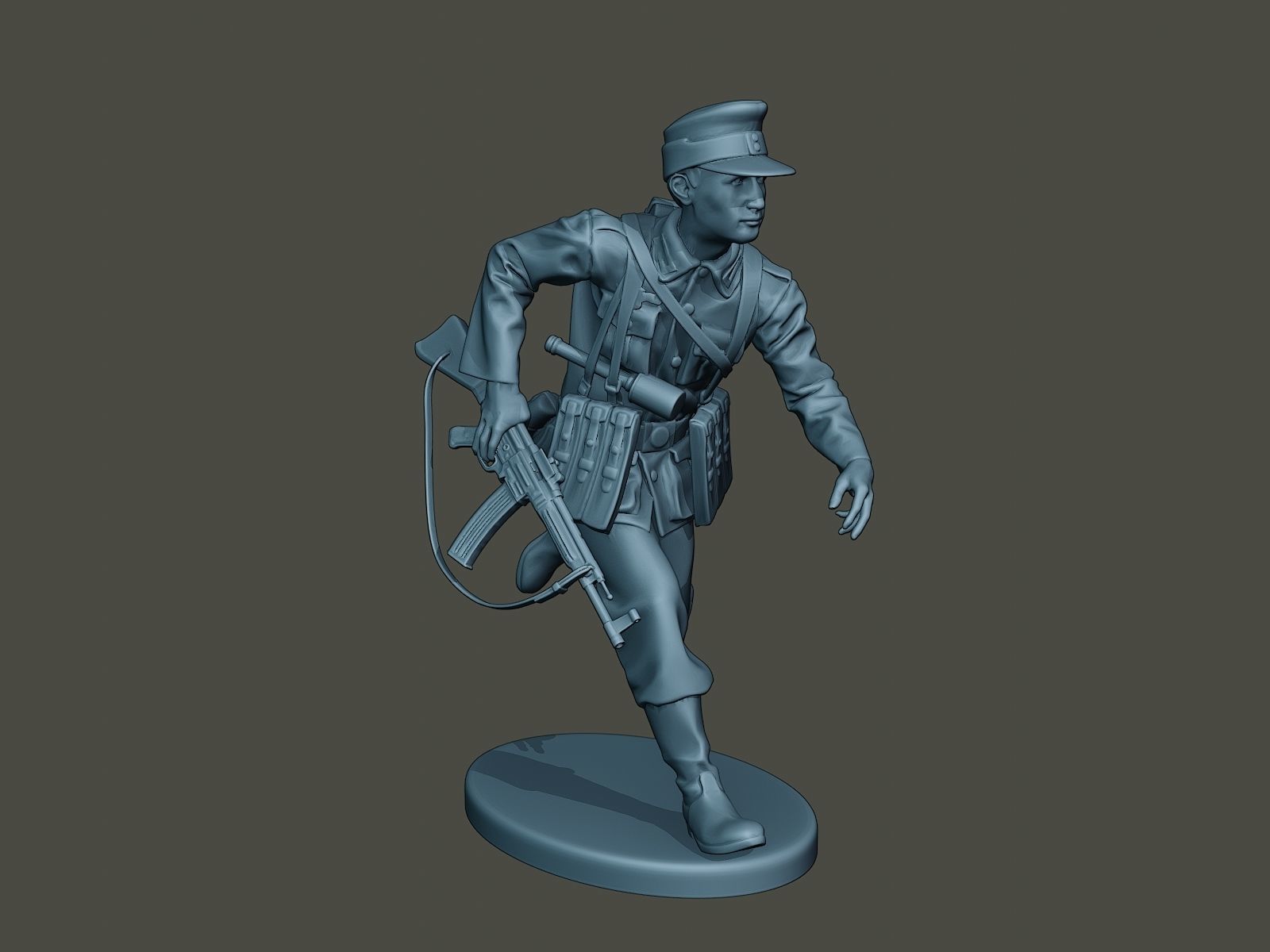 German soldier ww2 run G3 3D print model_9