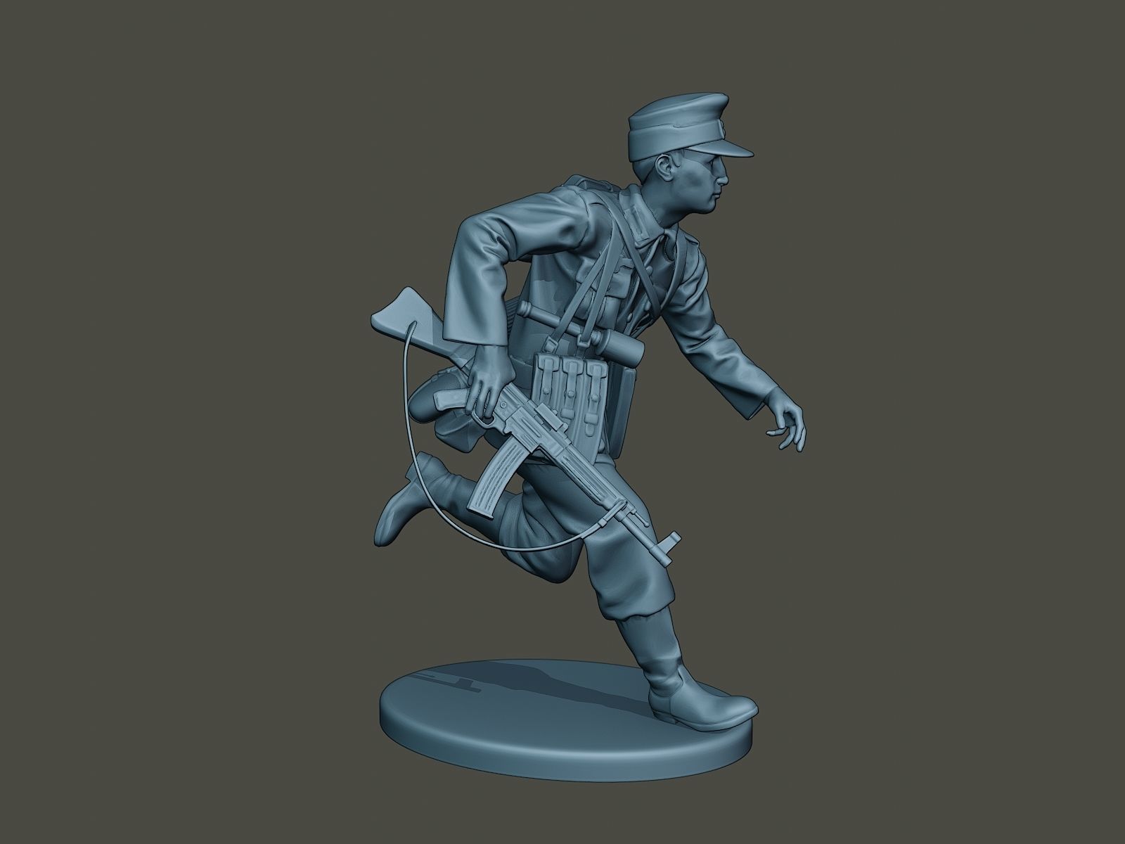 German soldier ww2 run G3 3D print model_8