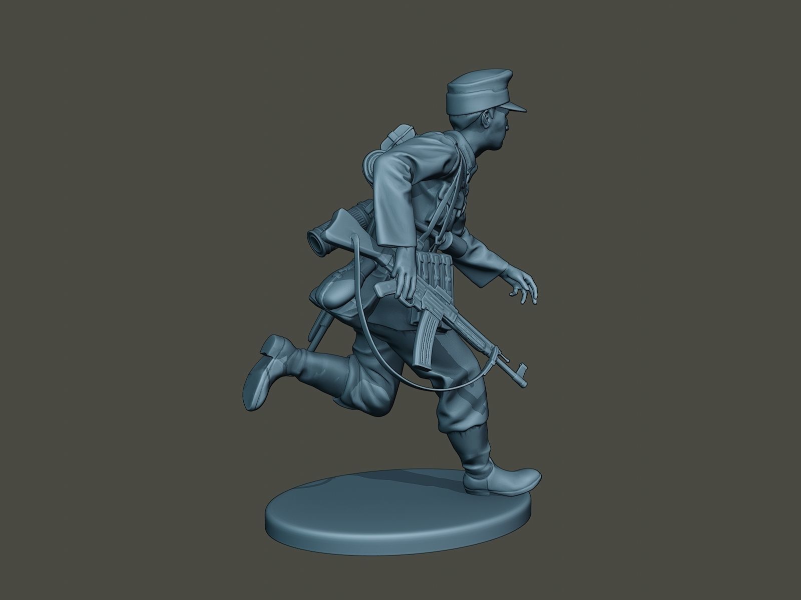 German soldier ww2 run G3 3D print model_7