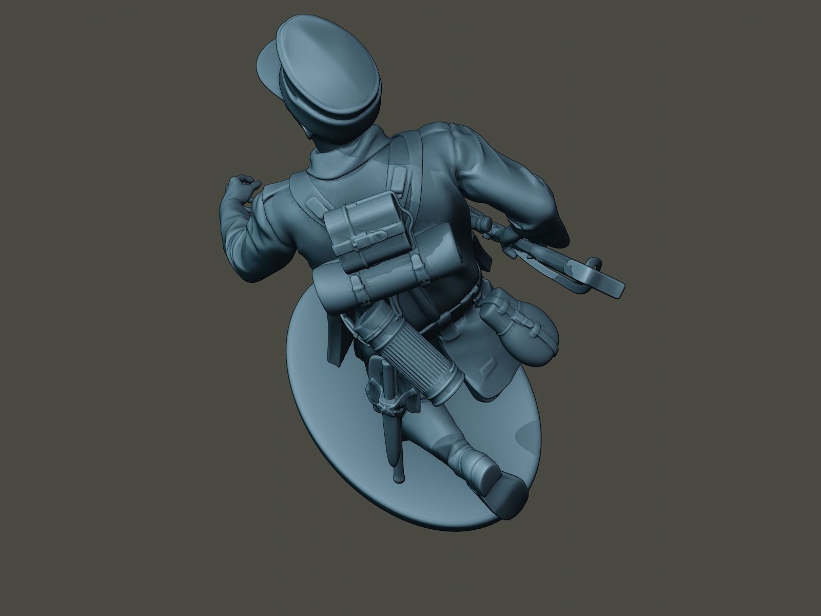 German soldier ww2 run G3 3D print model_15