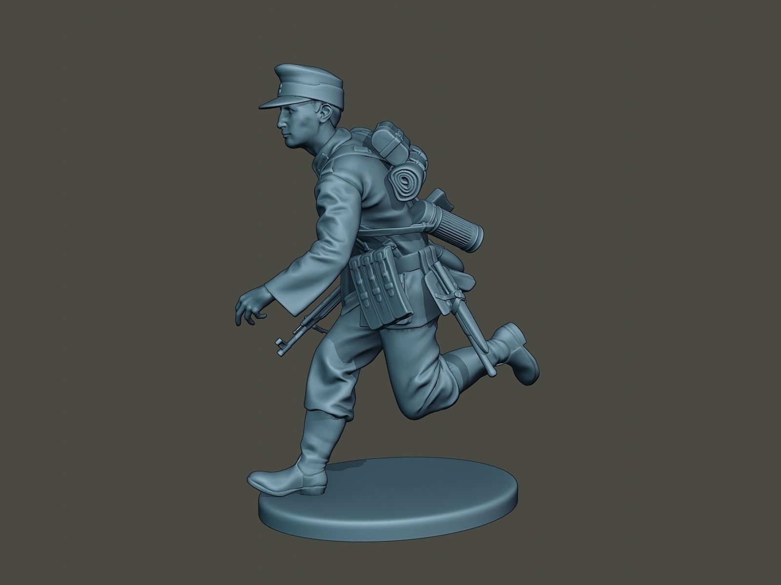German soldier ww2 run G3 3D print model_2