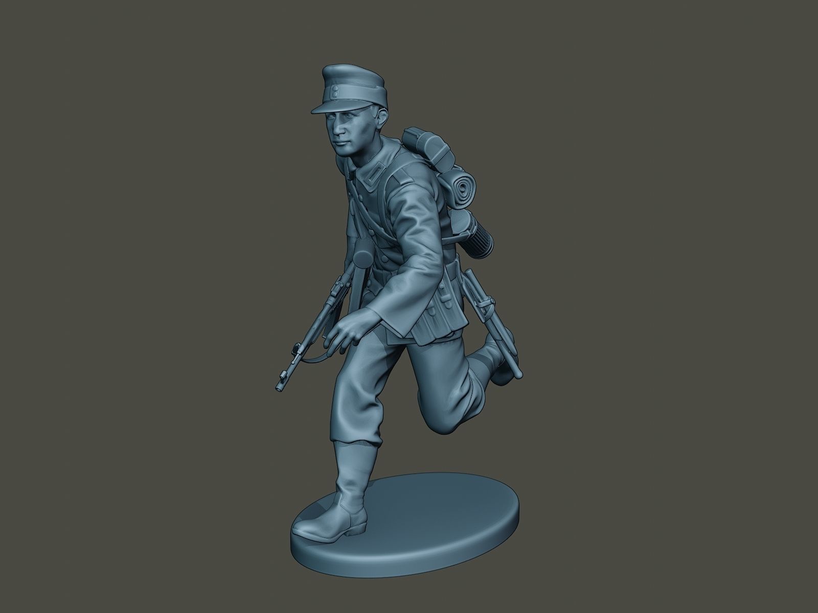 German soldier ww2 run G3 3D print model_1