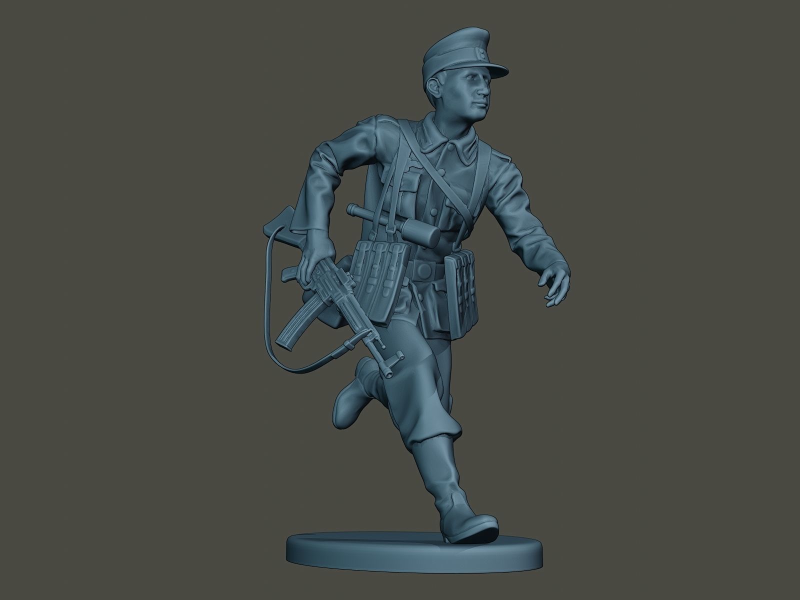 German soldier ww2 run G3 3D print model_12