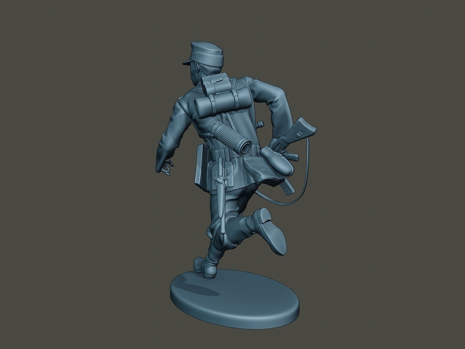 German soldier ww2 run G3 3D print model_4