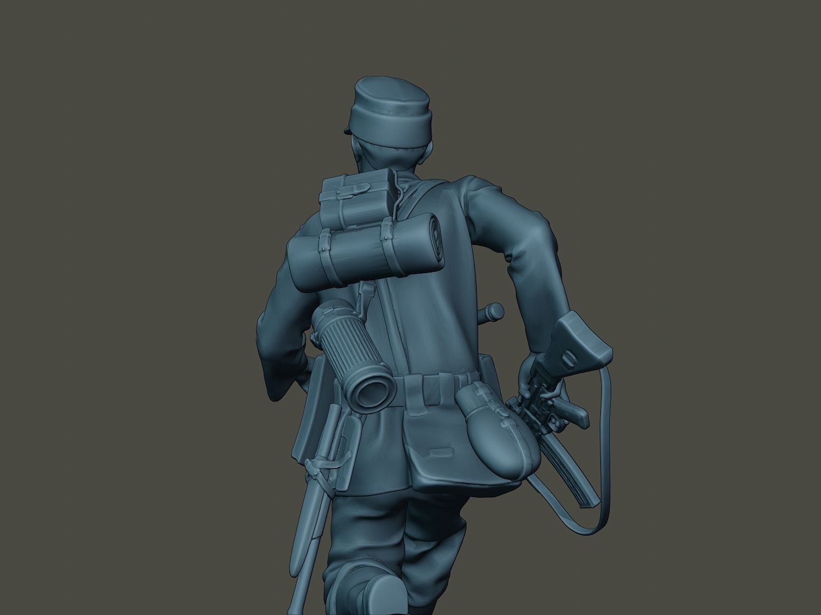 German soldier ww2 run G3 3D print model_20