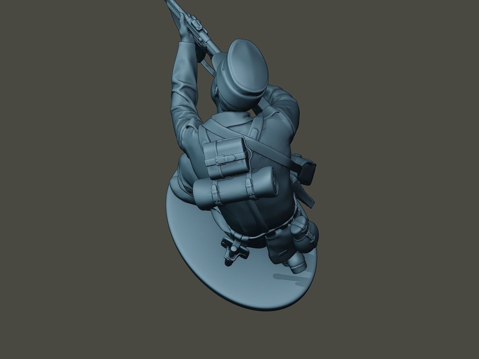 German soldier ww2 Shoot crouched G3 3D print model_15