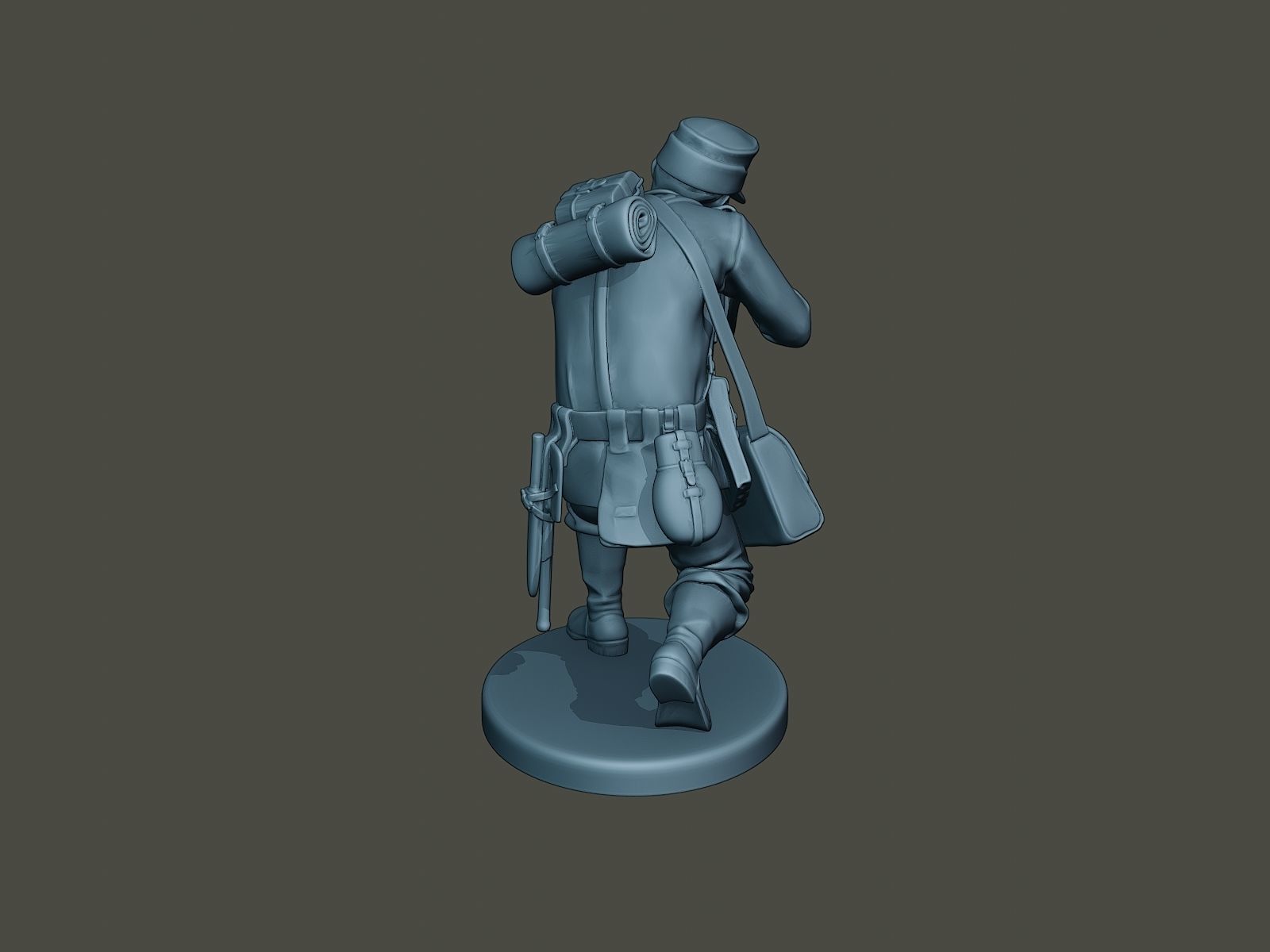 German soldier ww2 Shoot crouched G3 3D print model_5